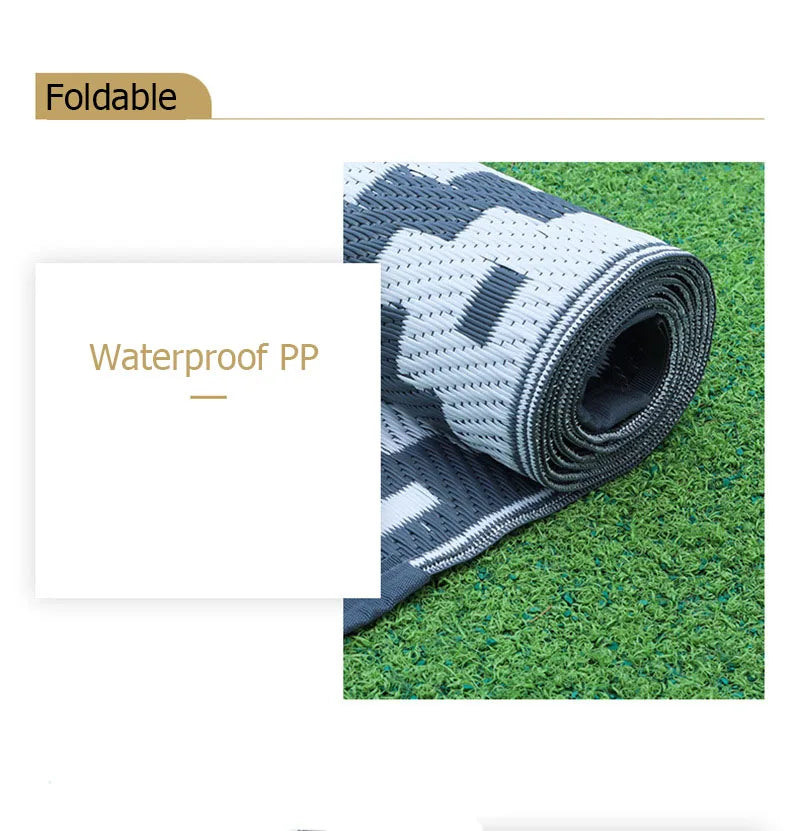Buitenkleed Grijs Waterproof PP 120x180cm Tuinkleed Opvouwbaar Terras Balkon Camping Picknick Vloermat Buitentapijt | Sansoti