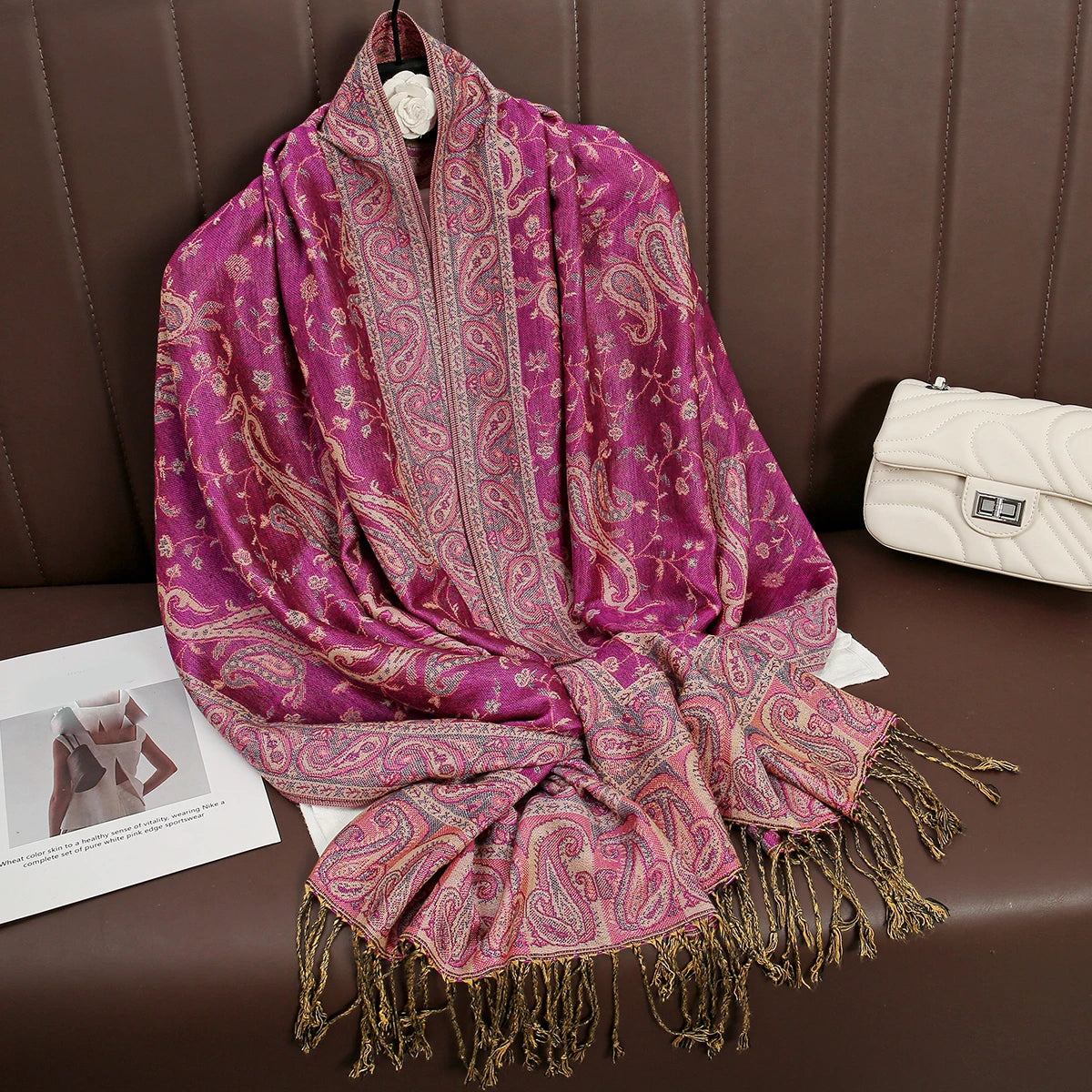 Pashmina Wrap Cashmere-look Women's 70x190cm Soft Winter Scarf Four Seasons Warm Foulard Elegant Scarf | Sansoti