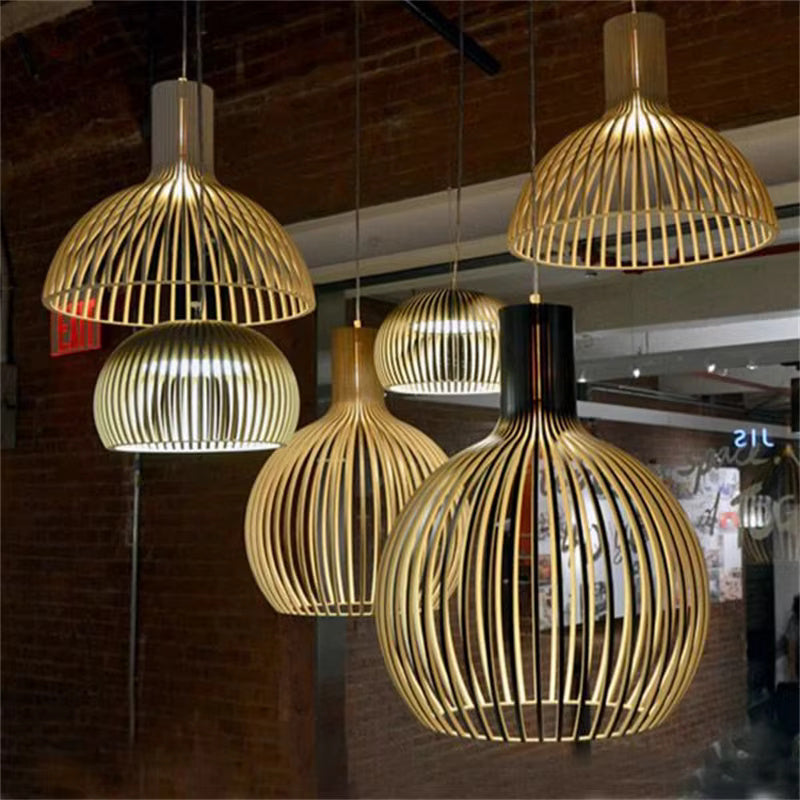 Organische Houten Hanglamp Natura Orb 35-45 cm voor Eettafel Woonkamer Warm Sfeerlicht Scandinavisch Design | Sansoti