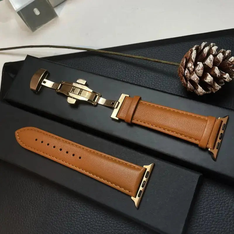 Lederarmband für Smartwatch, verstellbares Armband aus echtem Leder, klassisches Design, Premium, stilvolles Accessoire | Sansoti