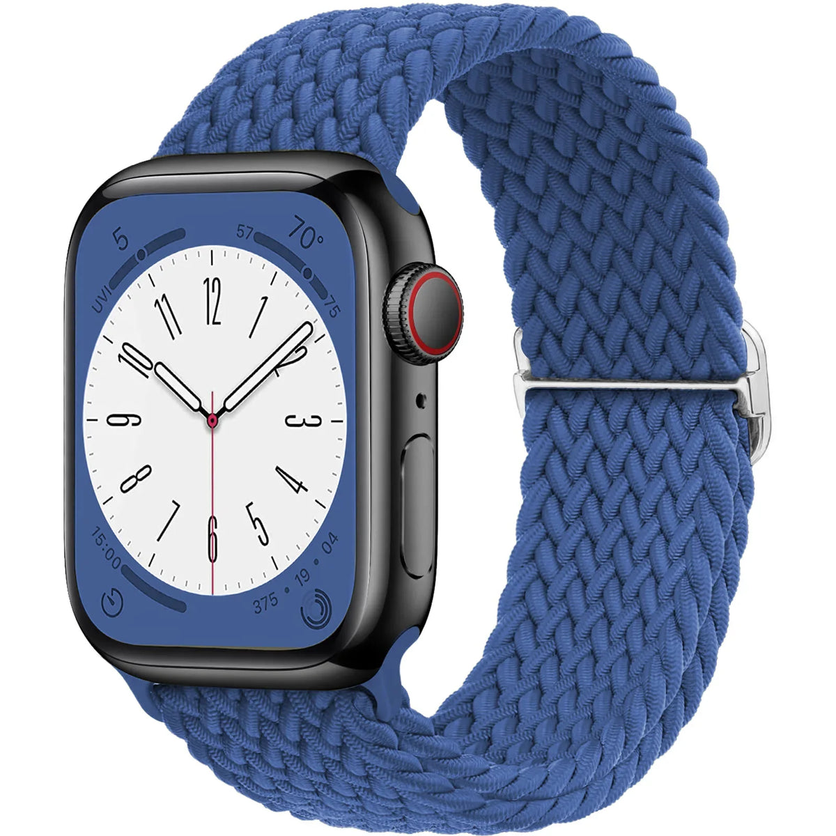 Elastisch gevlochten nylon smartwatch-bandje, 38–49 mm, verstelbaar en ademend, sportband voor Apple Watch | Sansoti