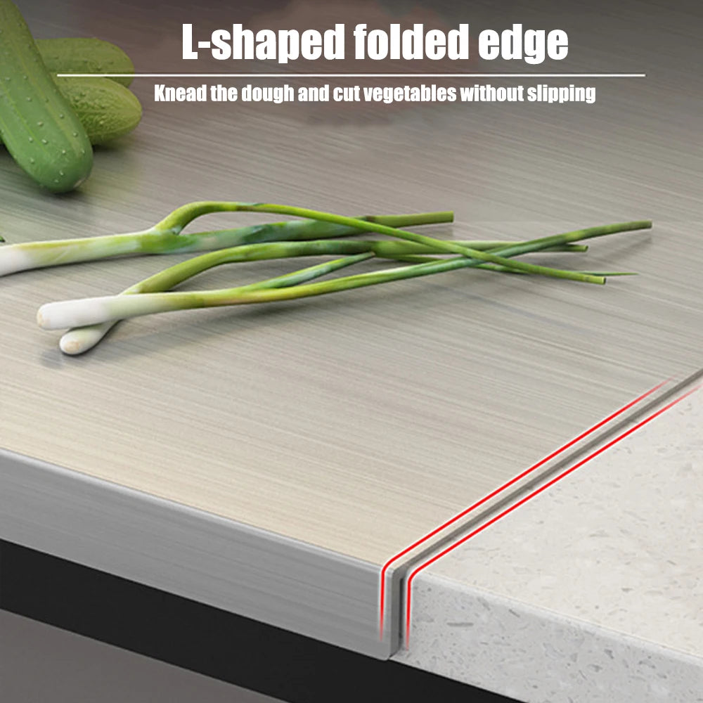 Planche à découper en acier inoxydable 60x40cm double face rectangulaire pour la cuisine, les légumes, la viande et les fruits, hygiénique et durable | Sansoti