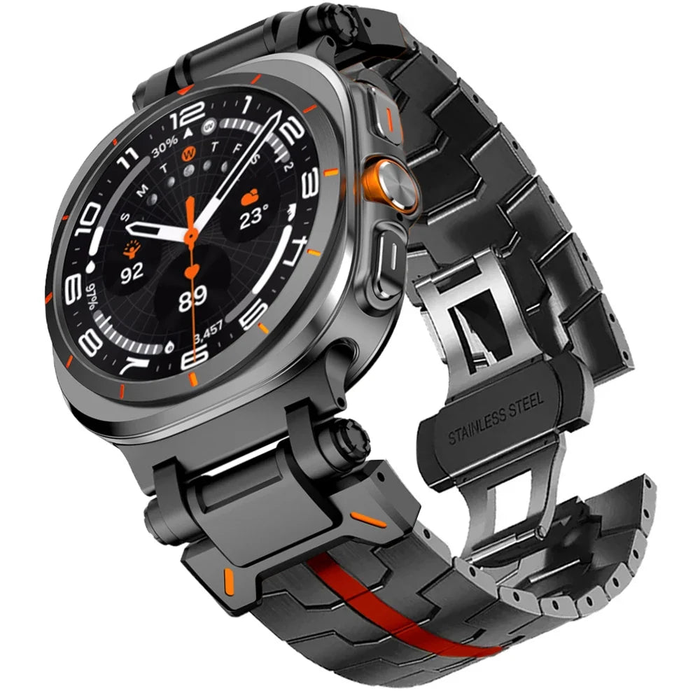 RVS Smartwatch Schakelband Gepolijst 40mm 44mm 46mm Verstelbaar Metalen Horlogebandje Premium Kwaliteit | Sansoti