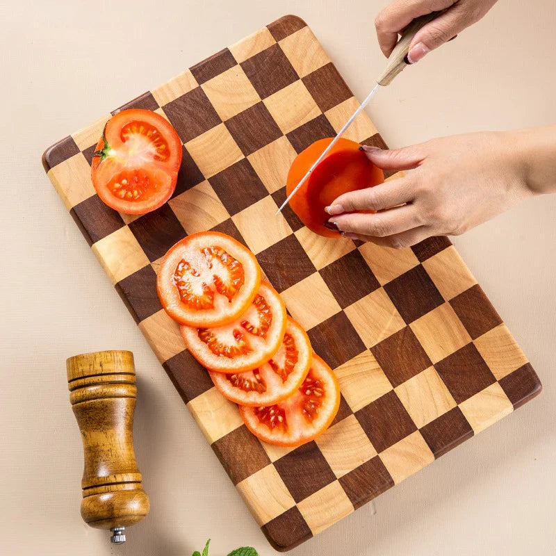 Snijplank acaciahout 30-41cm antislip keuken snijplank houten hakblok serveerplank duurzaam | Sansoti