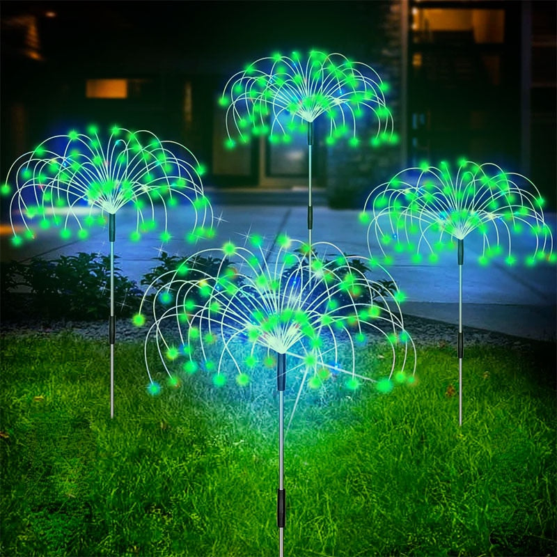 Solar Lamp Fireworks Effect 120 LED Waterproof Garden Lighting 70cm for Path Pool | Sansoti