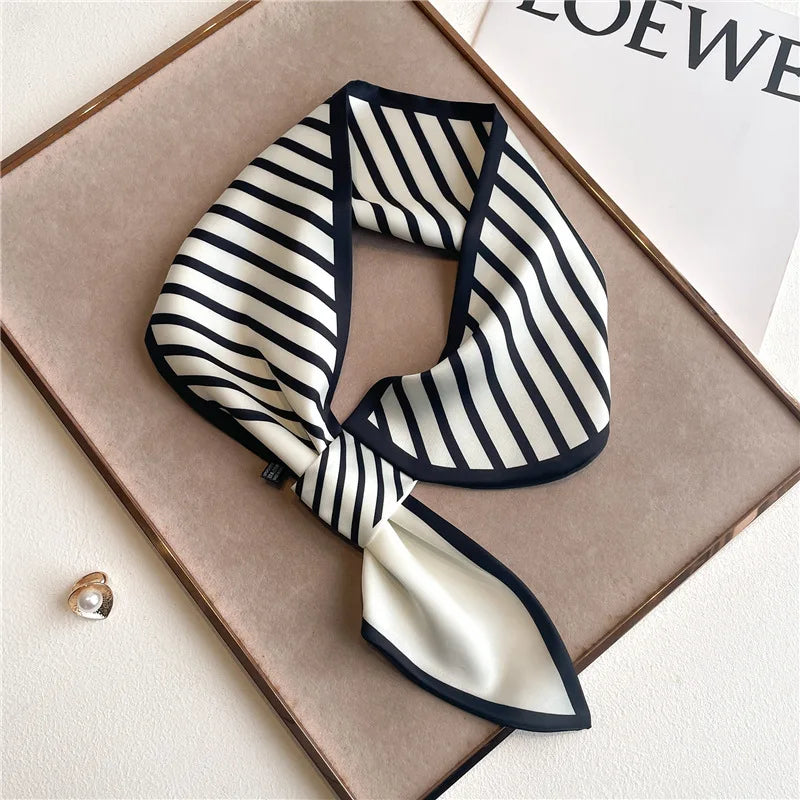 Satin Scarf with Animal Print 76x13cm Versatile Neck Ribbon Accessory for Everyday and Festive Use | Sansoti
