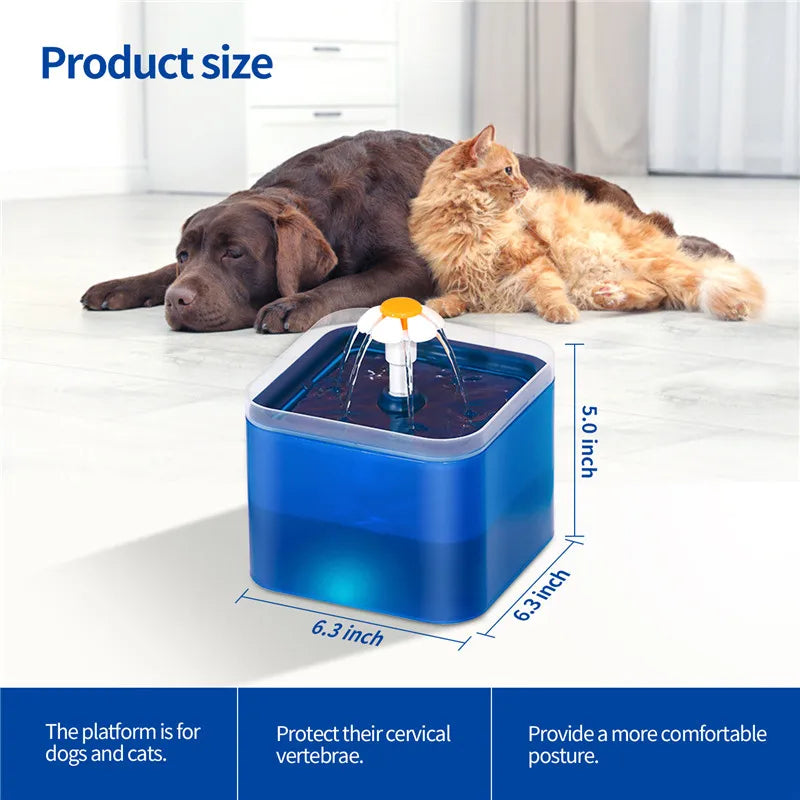 Automatischer Trinkbrunnen für Haustiere 2 l mit LED-Beleuchtung und Filtersystem für Katzen und Hunde USB | Sansoti