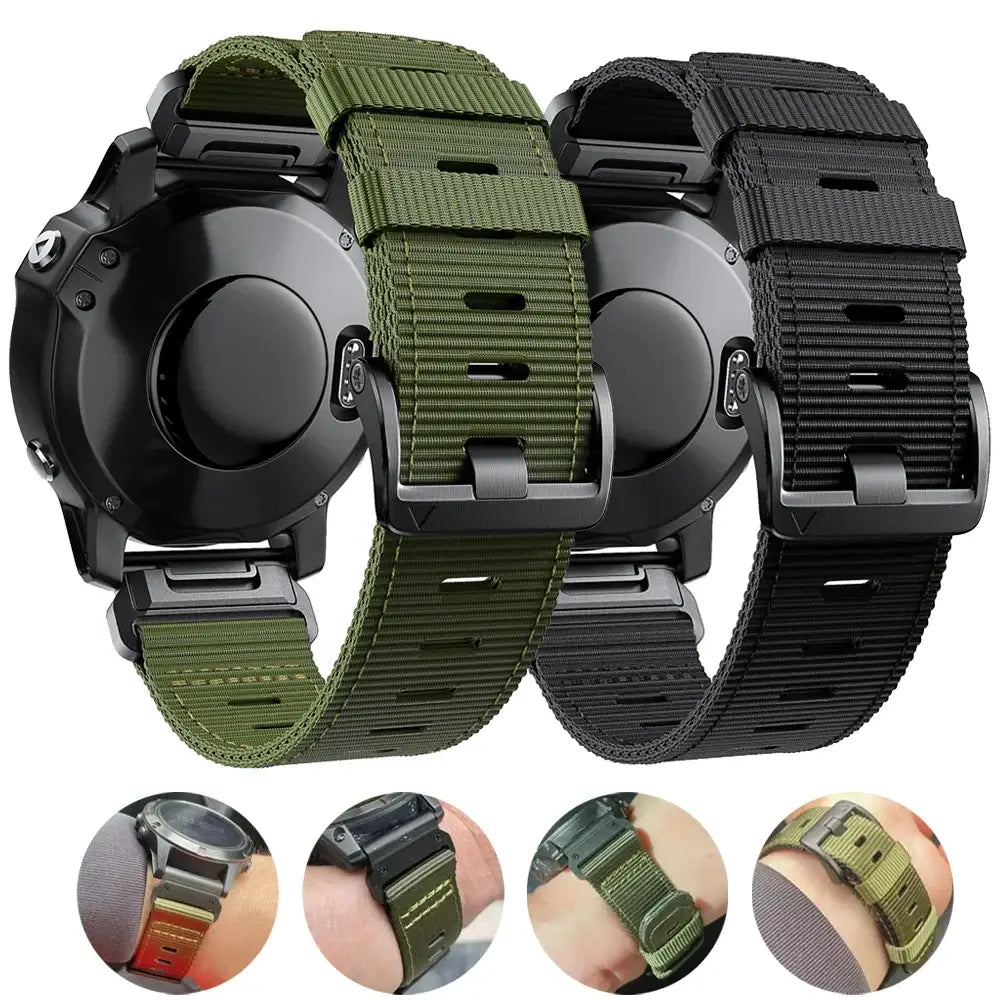 Tactiele Nylon Horlogeband QuickFit 22mm 26mm Smartwatch Vervanging Sport Outdoor Polsband Ademend Comfortabel | Sansoti