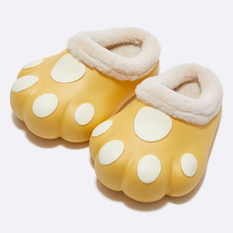 Plush House Slippers with Non-Slip Paw Design Soft Fleece Lining Warm Winter Socks Comfortable | Sansoti