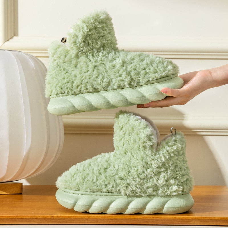 Pantoufles douces pour femmes avec mousse à mémoire de forme, antidérapantes, chaussures d'intérieur d'hiver à doublure en peluche, confortables | Sansoti