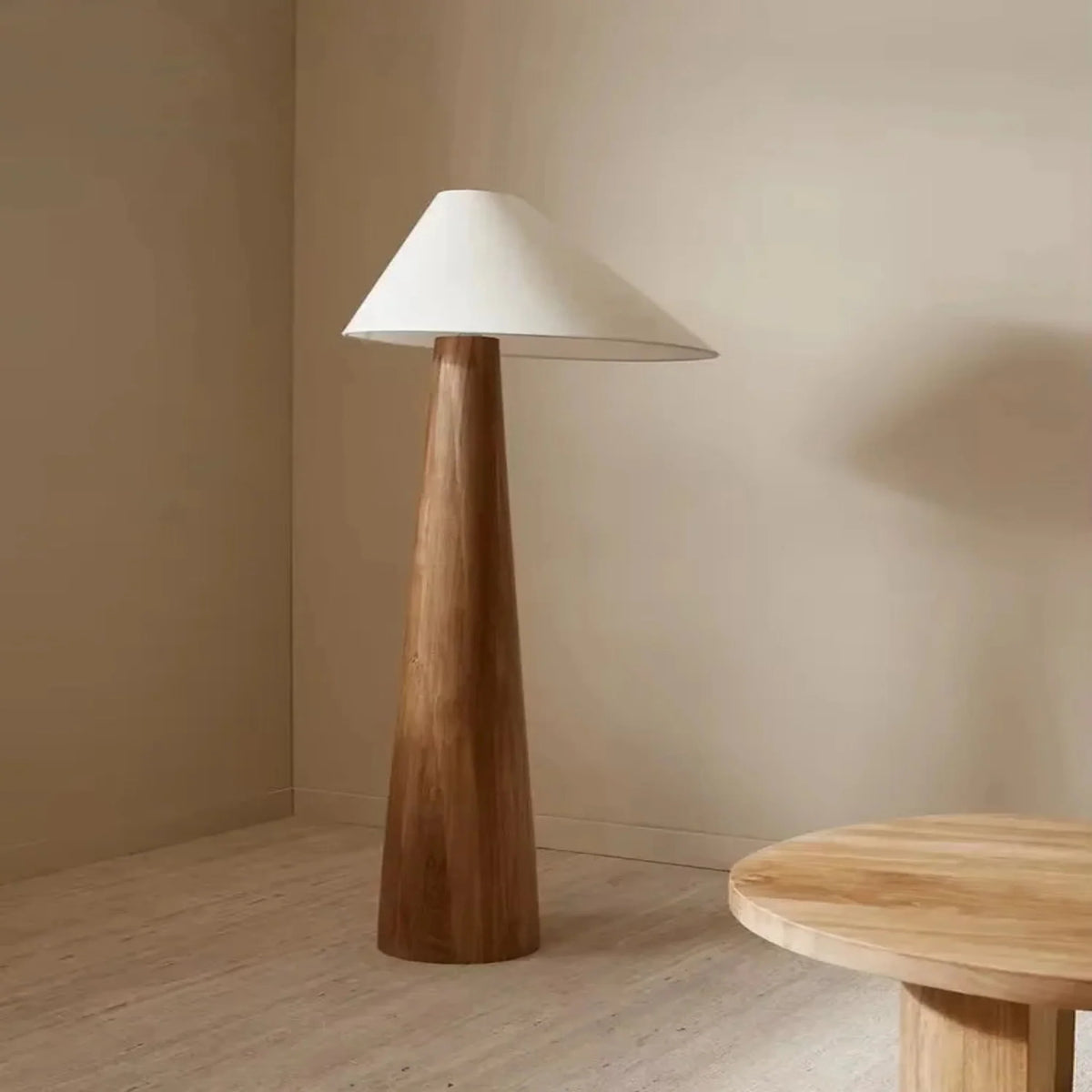 Lampe en bois au design naturel, lampe de table ou sur pied, 40-165 cm, éclairage d’ambiance minimaliste, salon | Sansoti