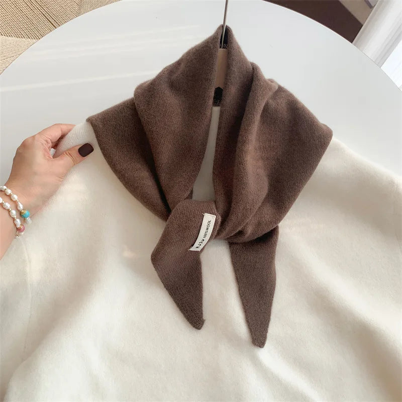 Gestricktes dreieckiges Wolltuch für Damen und Herren, Kaschmir, Winteraccessoire, lässig, elegant und bequem | Sansoti