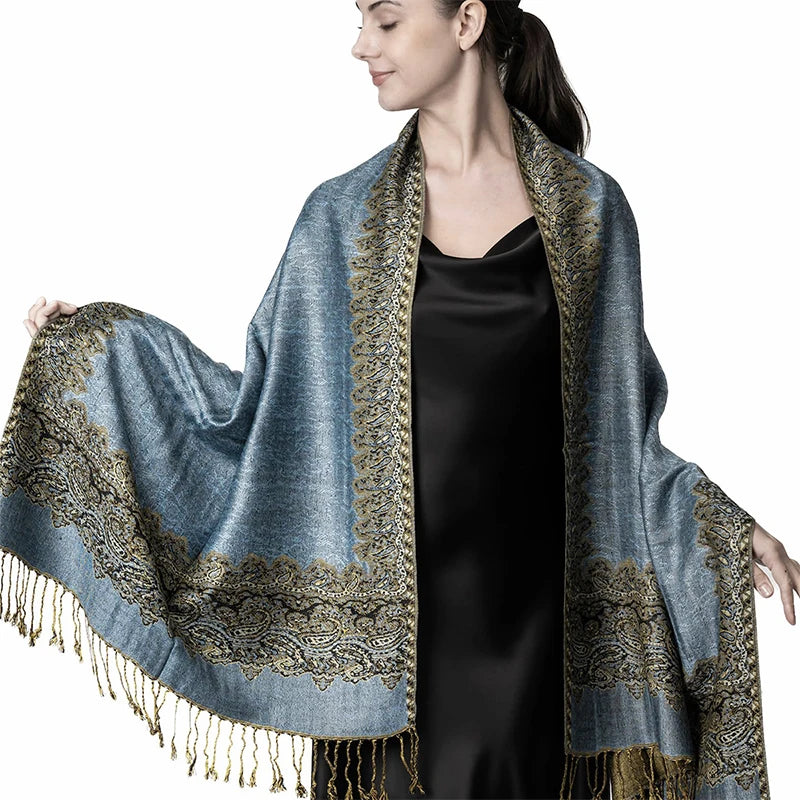 Pashmina Wrap Cashmere-look Women's 70x190cm Soft Winter Scarf Four Seasons Warm Foulard Elegant Scarf | Sansoti