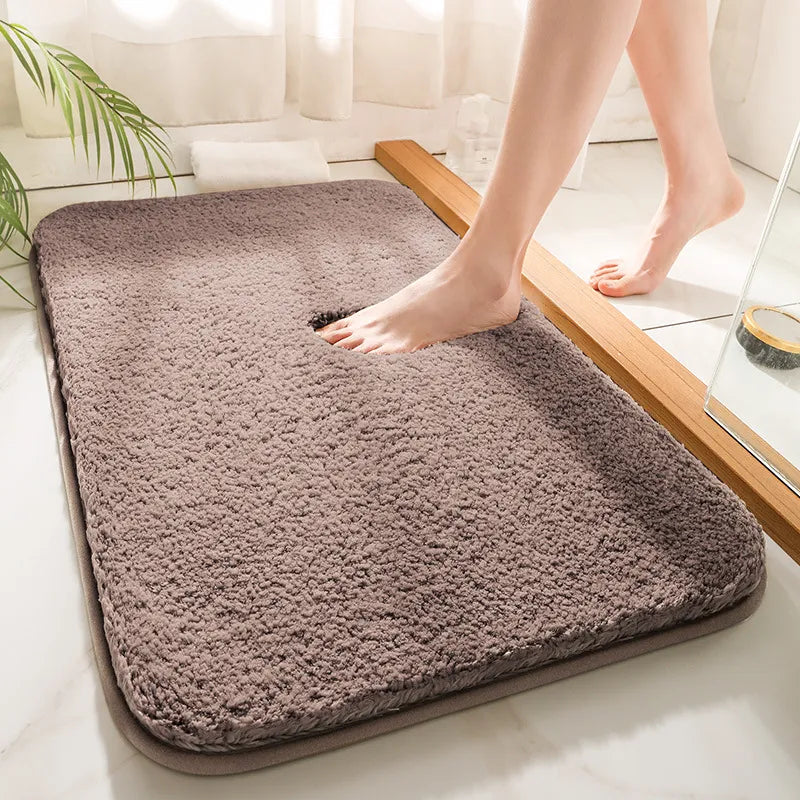 Badmat Microvezel Dik 40x60 50x80 60x90 cm Grijs Badkamer Antislip Absorberend Zachte Badkamermat Wasbaar Douchemat | Sansoti