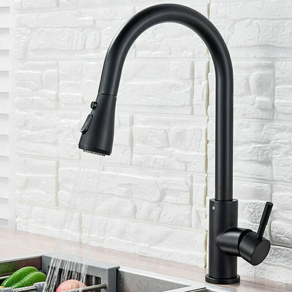 Uittrekbare Keukenkraan met Sproeikop Eénhendel RVS Geborsteld Modern Design Spoelbak Mengkraan Keuken | Sansoti