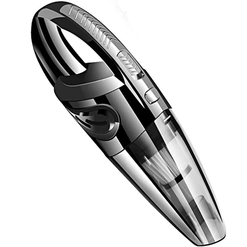 Cordless handheld vacuum with cyclonic suction, 120W, black and red – portable household vacuum for home and car | Sansoti