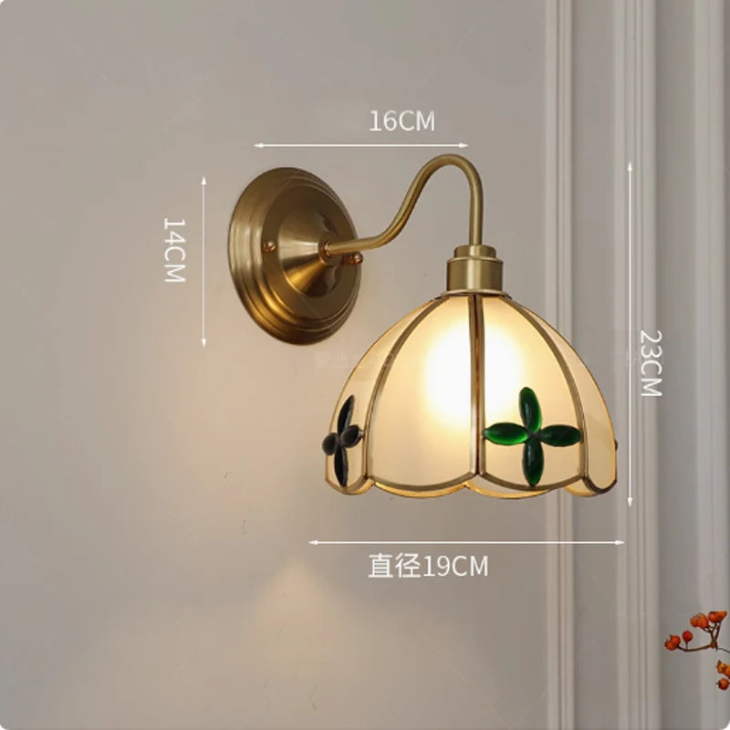 Wandlamp Tiffany Gebrandschilderd Glas Koper E27 Slaapkamer Woonkamer Gang Retro Vintage Wandverlichting Sfeerverlichting Klassiek | Sansoti