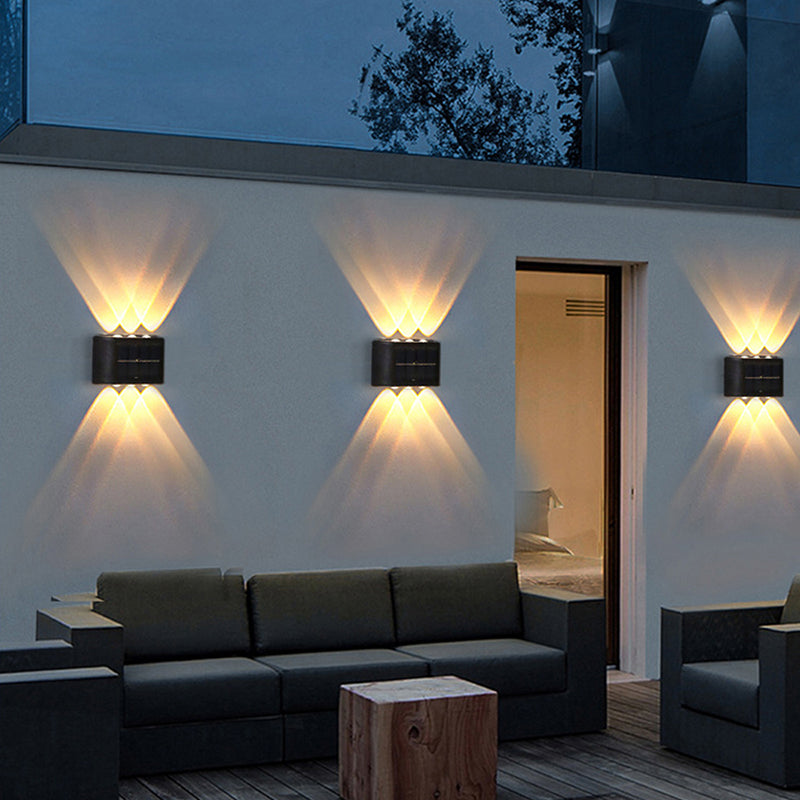 LED Solar Wandlampen Buiten Set 4 Stuks Weerbestendig met Bewegingssensor Tuinverlichting Buitenverlichting | Sansoti