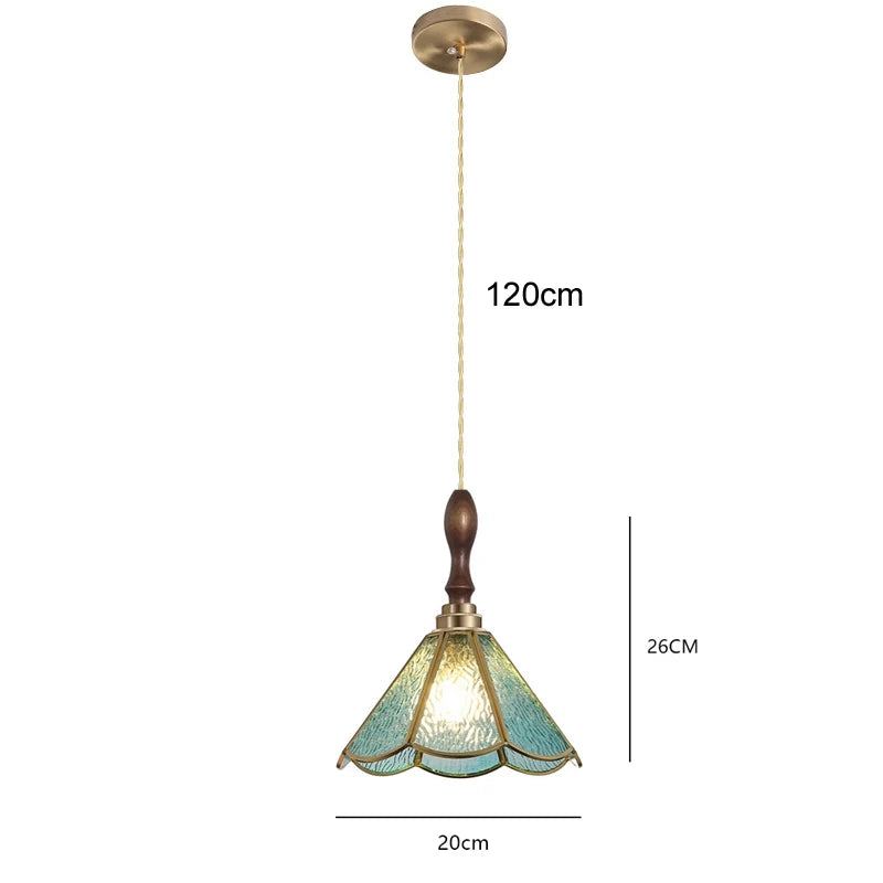 Suspension Tiffany Verre Coloré Cuivre E27 Salon Salle à Manger Chambre Vintage Rétro Lampe Suspendue Éclairage d'Ambiance Cuisine Couloir | Restfield