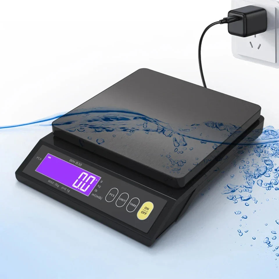 Digitale Keukenweegschaal RVS Waterdicht 10kg Precisie Bakken Koken Portioneren Oplaadbaar LCD Display | Sansoti