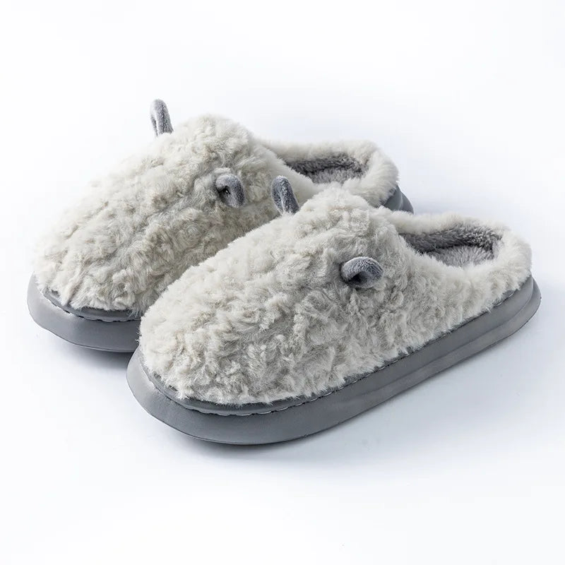 Zachte Damespantoffels met Fleecevoering Winterse Warmte Indoor Outdoor Antislip Zool Comfortabel Huisschoenen | Sansoti