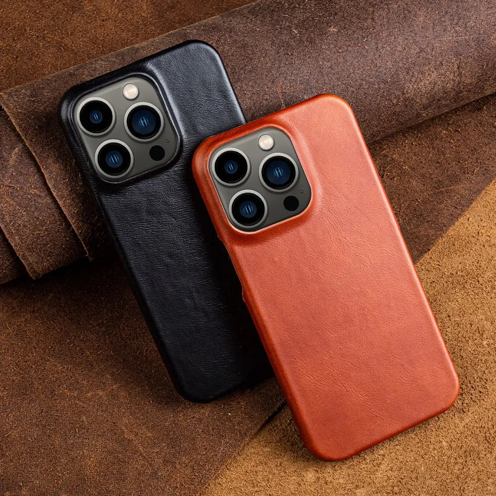 Lederhülle für iPhone aus Rindsleder Schutzhülle Handgefertigter Vintage-Stil Hochwertiger Halt Strapazierfähiges Design | Sansoti