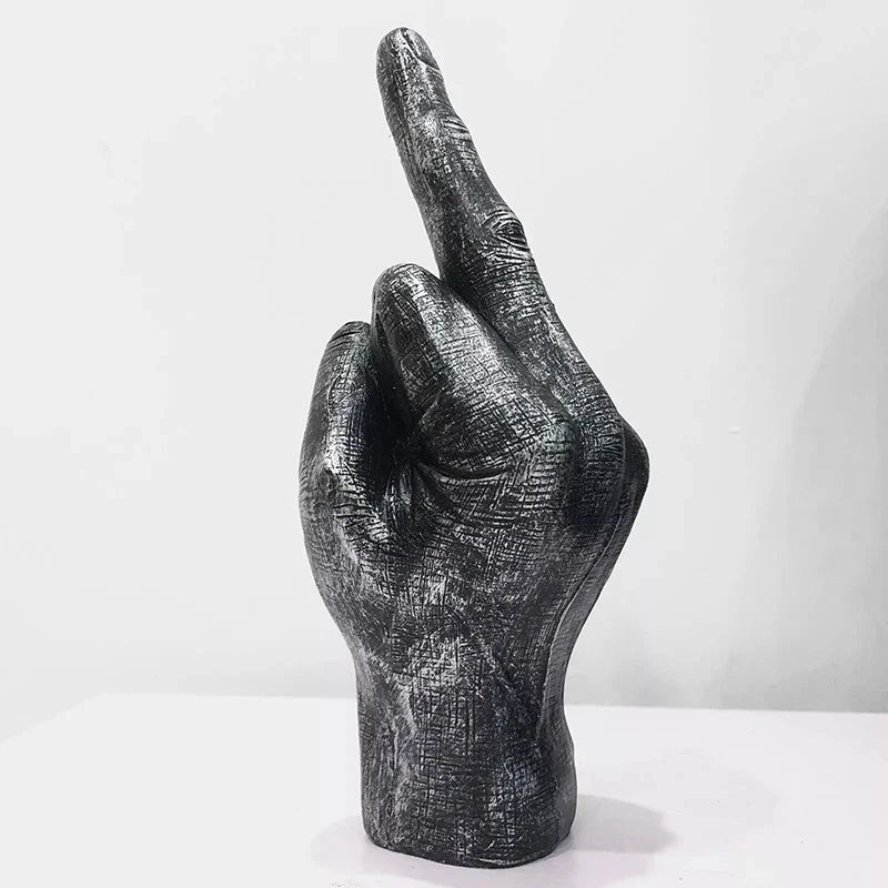 Beeldje Sculptuur Brutale Uitstraling Resin Decoratie Zwart 19cm Binnen Buiten | Sansoti