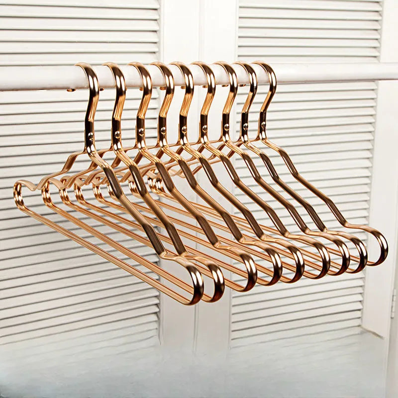 Kledinghangers messing set goud kleding hanger luxe garderobe kledingkast hangers stevig anti slip jas blouse jurk hanger | Sansoti