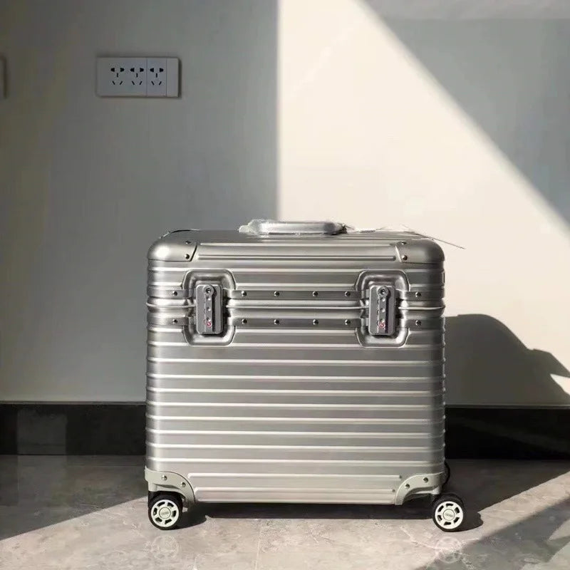 Valise rigide de voyage en aluminium-magnésium, serrure TSA, roues à 360°, bagage cabine, vacances, voyage d’affaires, trolley | Sansoti