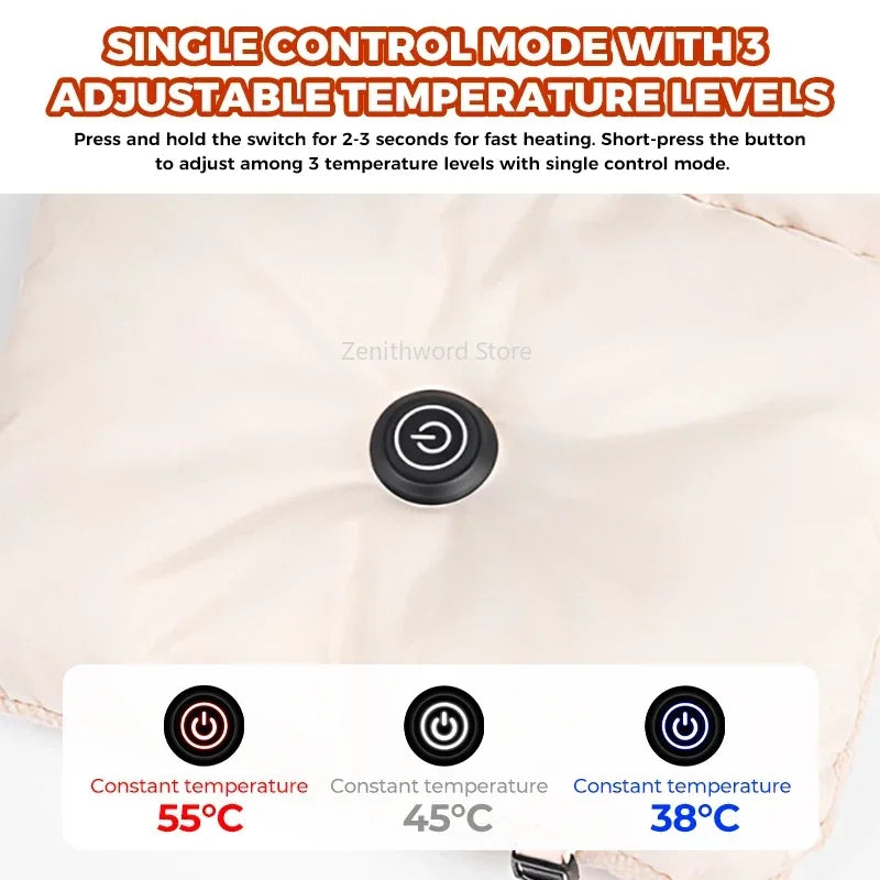 Chauffe-cou chauffant rechargeable par USB, col en peluche, accessoire d’hiver unisexe, écharpe thermique pour l’extérieur | Sansoti