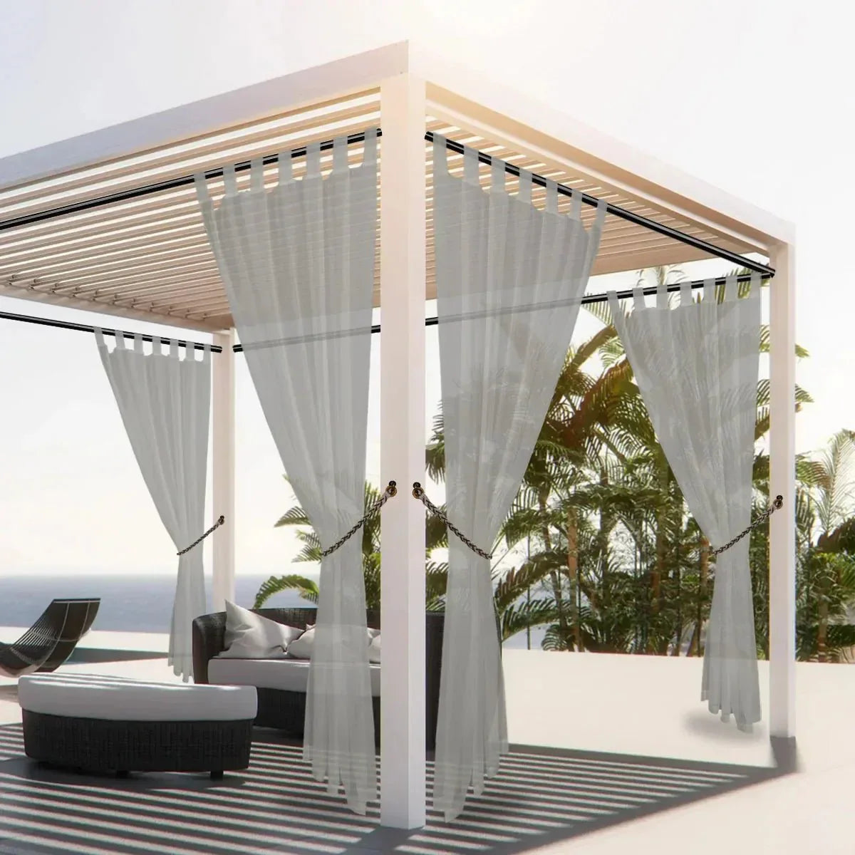 Waterafstotend Terrasgordijn – Lichtdoorlatende Privacybescherming voor Balkon & Pergola | Sansoti
