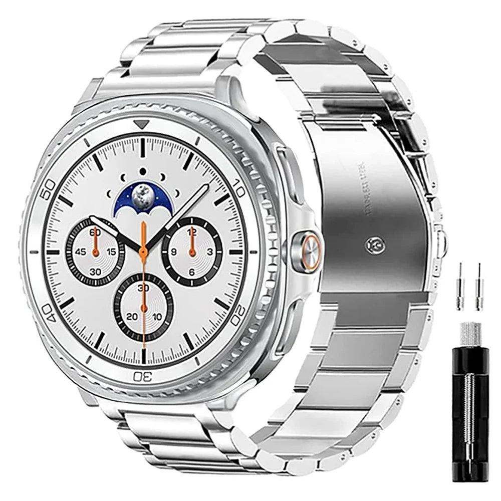 Metalowa bransoleta na smartwatch, ogniwa ze stali nierdzewnej, 40 mm, 44 mm, 46 mm, srebrna, złota, czarna, różowa, pasek na nadgarstek do zegarka | Sansoti