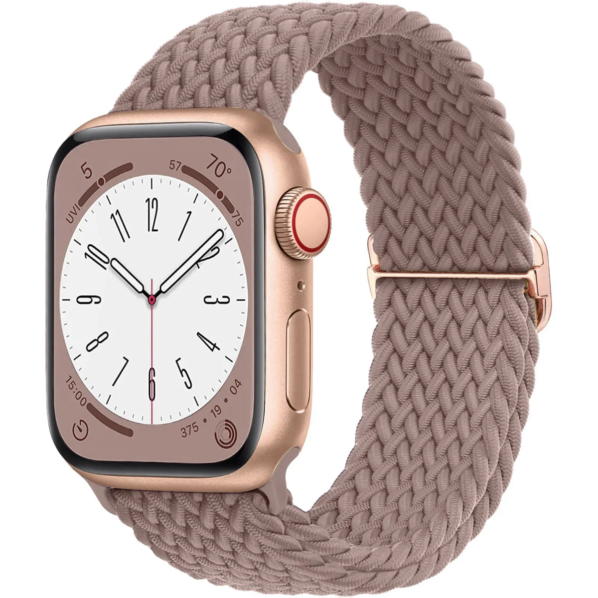 Elastisch gevlochten nylon smartwatch-bandje, 38–49 mm, verstelbaar en ademend, sportband voor Apple Watch | Sansoti