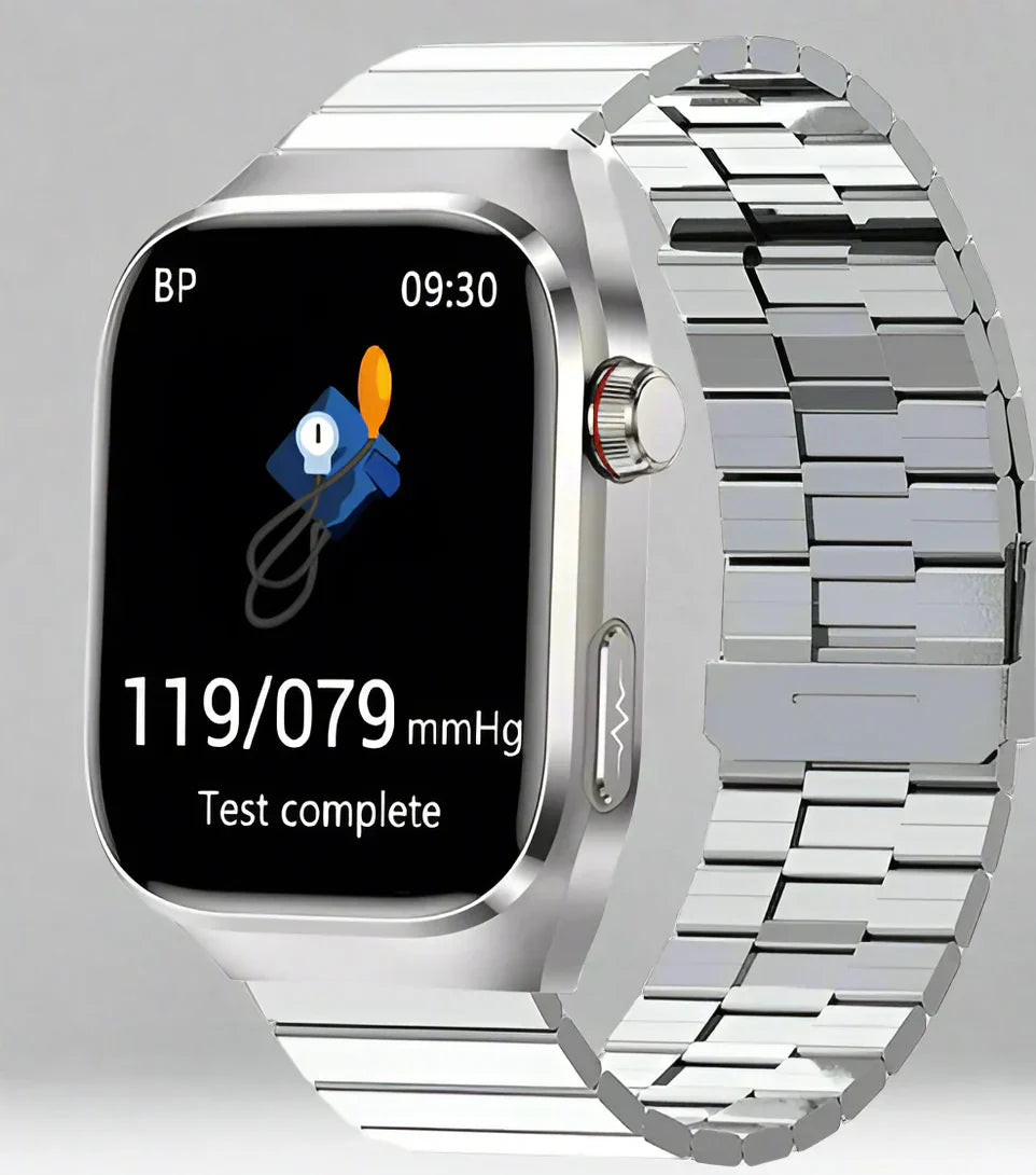 Multifunctioneel Smarthorloge met Hartslagmeter ECG Bloedglucose Tracker Bluetooth Bellen Gezondheidsmonitor AMOLED Display Draadloos Opladen | Sansoti