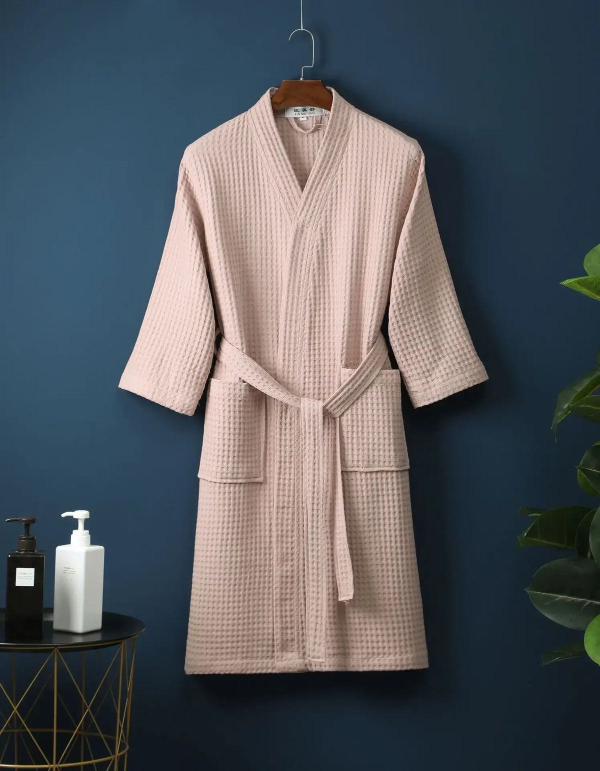 Peignoir en coton gaufré Printemps Été Léger à manches longues pour femme et homme, Spa Hôtel Sauna Bien-être | Sansoti