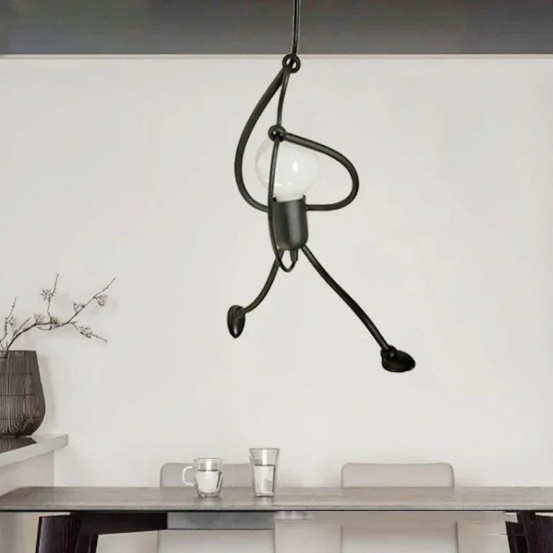Unieke Wandlamp Klimmende Man — Industrieel Design Sculptuur — Scandinavische Wand Verlichting | Sansoti