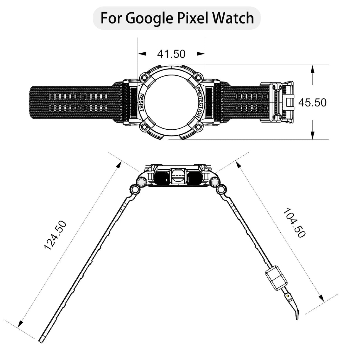 Smartwatch Band with Protective Case Pixel Watch Silicone Sport Wristband Bumper Case Watch Accessory | Sansoti