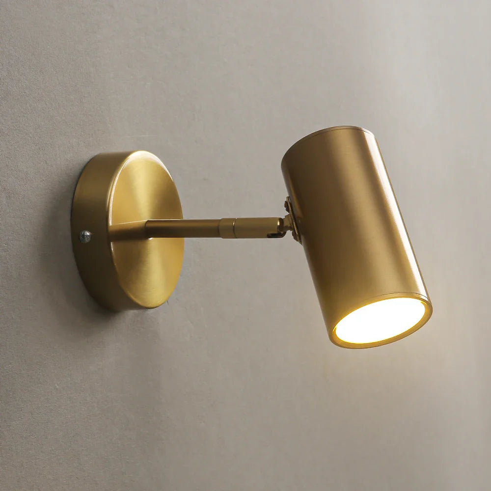 Spot mural LED orientable métal noir or intégré Chambre Salon Lampe de lecture Éclairage d'accent Moderne minimaliste | Restfield