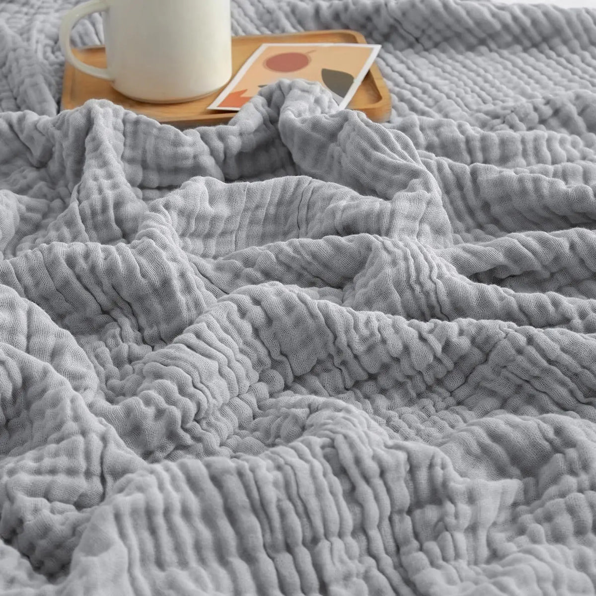 Mousseline Katoenen Plaid 150x200 cm Ademend Lichtgewicht Vierseizoenen Deken voor Bank en Bed Woonkamer | Sansoti