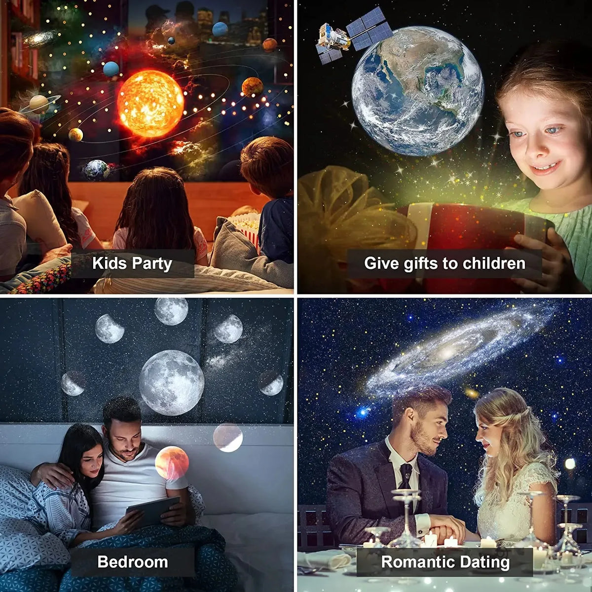 Star Projector 360° Rotatable with 13 Projection Discs Night Light Space Starry Sky Galaxy Ambient Lighting | Sansoti