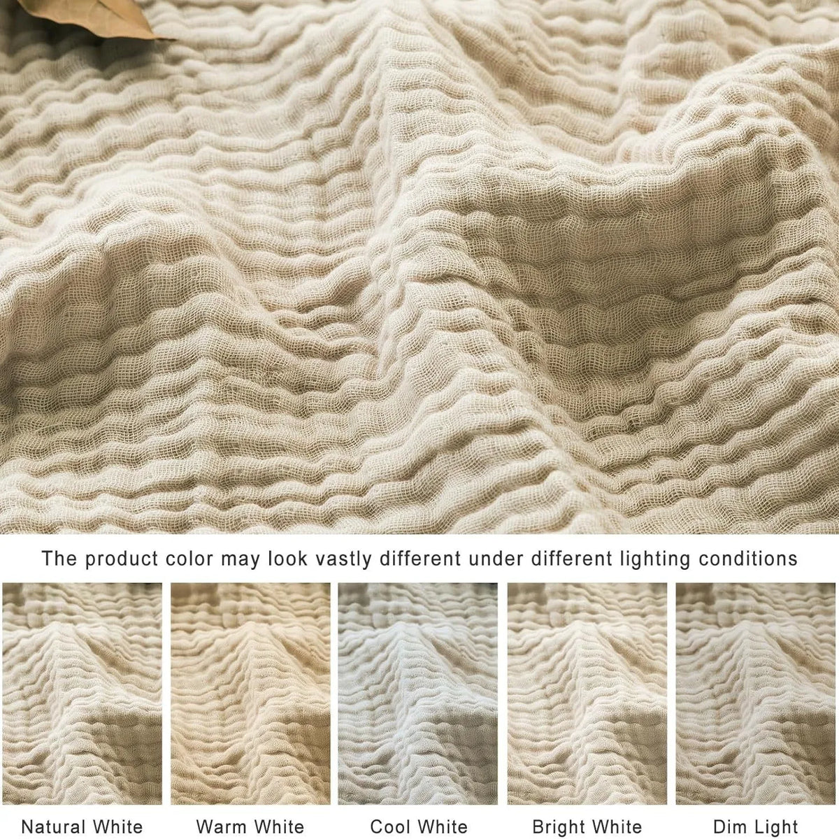 Mousseline Katoenen Plaid 150x200 cm Ademend Lichtgewicht Vierseizoenen Deken voor Bank en Bed Woonkamer | Sansoti