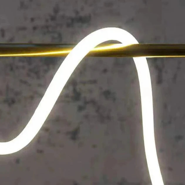 Liniowa lampa wisząca LED z aluminium, czarno-złota, 80-150 cm, nowoczesny design, do jadalni, sypialni i salonu | Sansoti