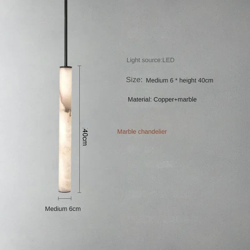 LED-Hanglamp Natuursteen Koper Marmer Eettafel Slaapkamer Moderne Pendelverlichting Warm Licht Interieur | Sansoti