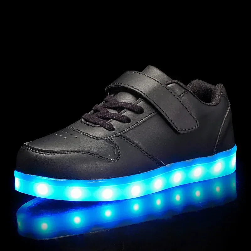 LED Kinderschoenen Sneakers Synthetisch Rubber Roze Met Licht Speelgoed Schoenen Klittenband Verlichting Kinderen | Sansoti