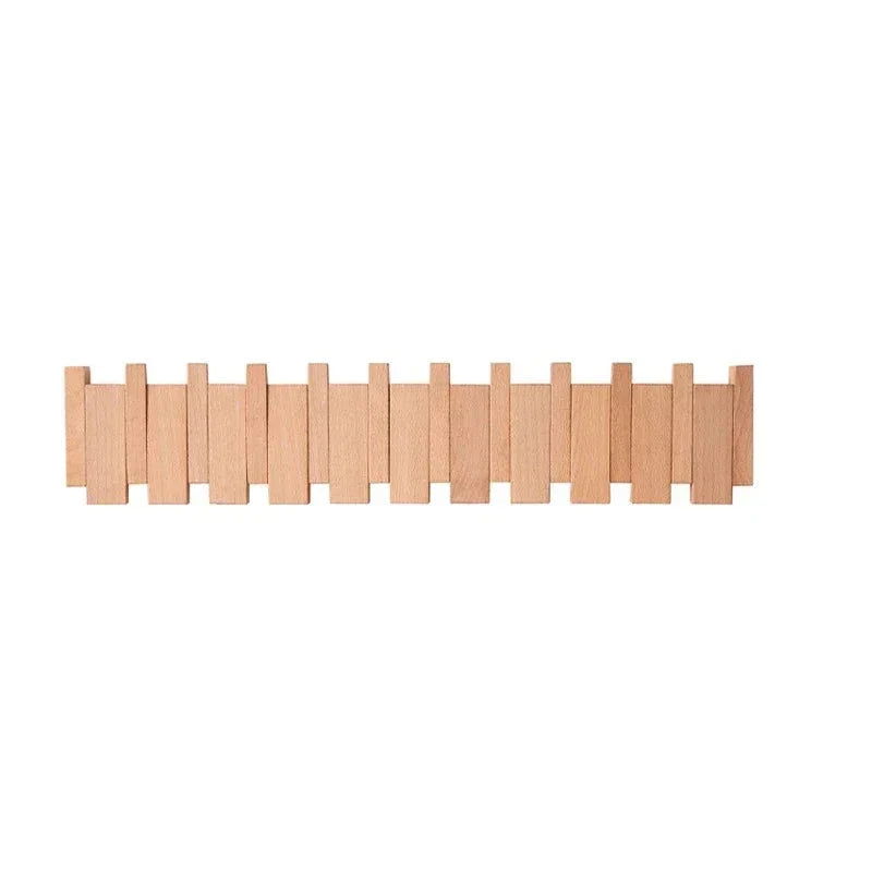 Magnetische Wandkapstok Beuken & Walnoot – Inklapbare Haken Duurzaam FSC-Hout Smal Design Hal Entree Slaapkamer Scandinavisch | Sansoti