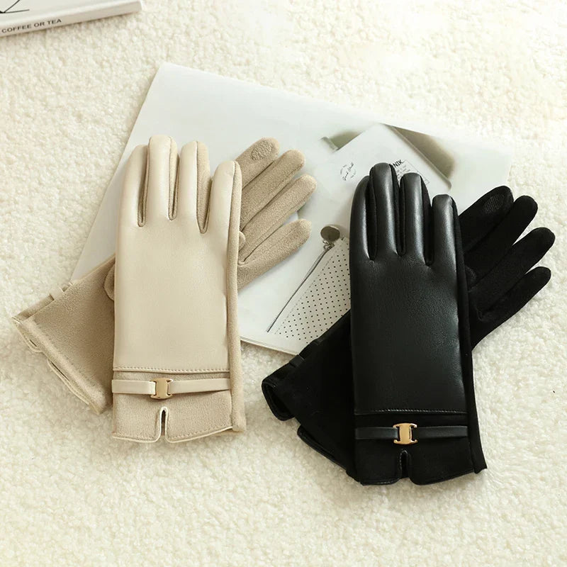 Touchscreen-Winterhandschuhe Damen Fleece-Futter Wasserdicht Fahrradhandschuhe Warme Sporthandschuhe | Sansoti