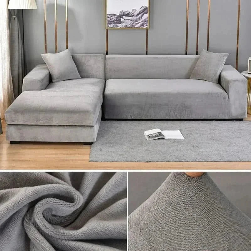 Housse de canapé en velours extensible élastique, protège-canapé antidérapante lavable pour canapé 1, 2 ou 3 places | Sansoti