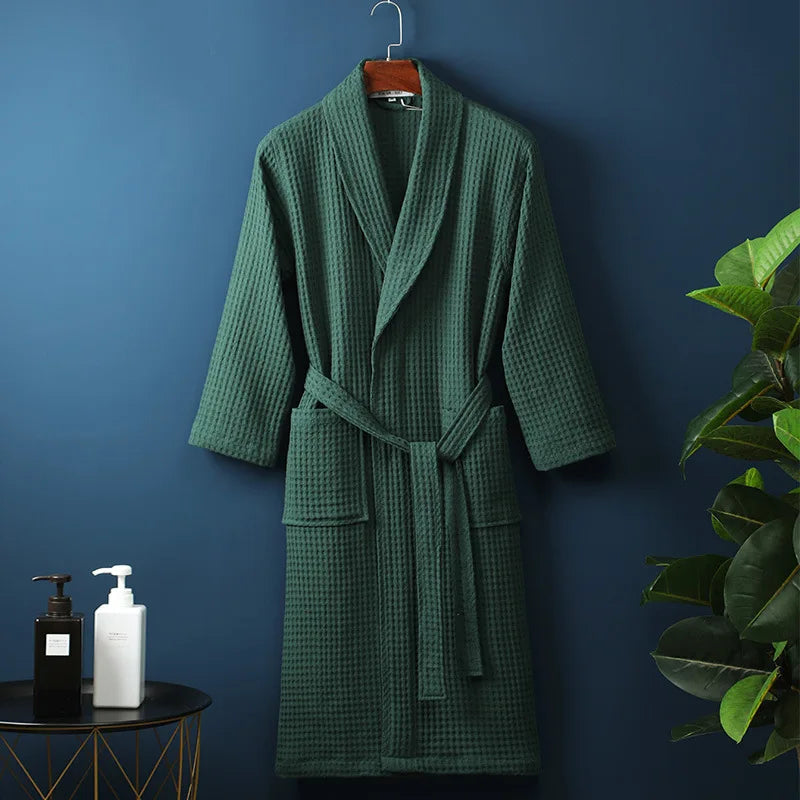 Katoenen Badjas Dames Heren Ochtendjas Zachte Badstof Kimono Wellness Spa Comfort Luxe Huispak Sauna | Sansoti