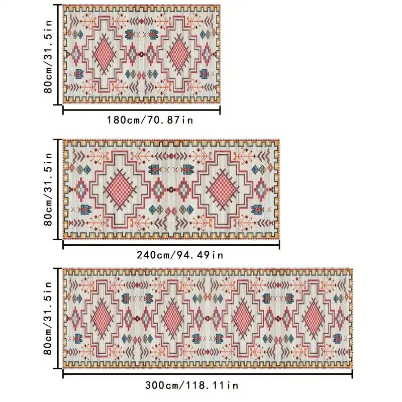 Wasbare Vintage Loper met Antislip Velours Diverse Afmetingen voor Gang Keuken Woonkamer en Hal Scandinavisch | Sansoti