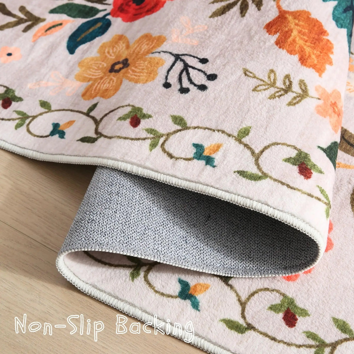 Tapis de couloir antidérapant à motif floral, en polyester, lavable, avec dessous en caoutchouc, pour couloir, cuisine, entrée et salon, décoratif | Sansoti